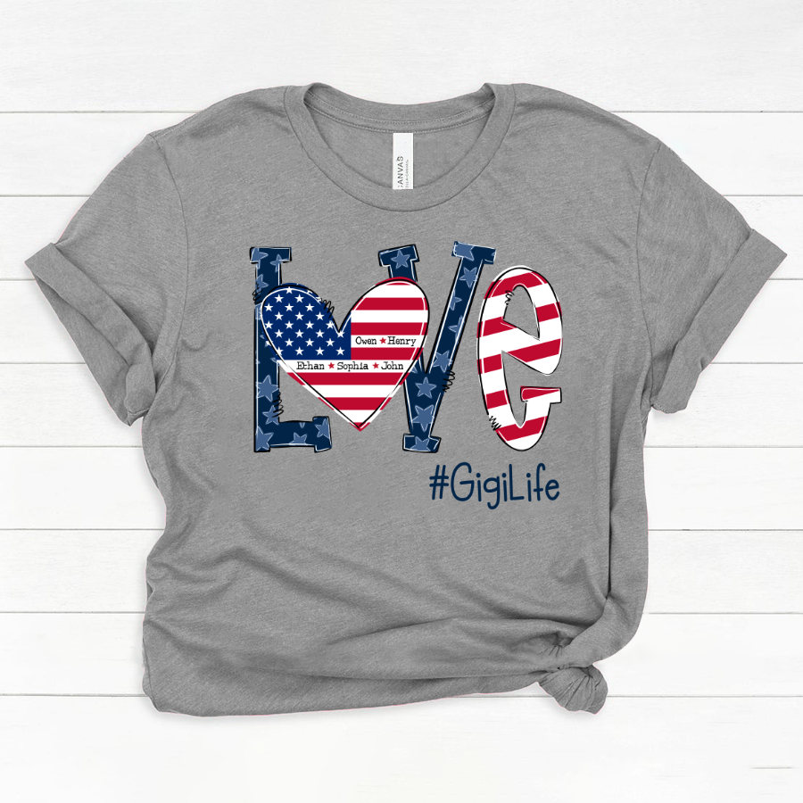 Personalized Love Gigi Life American Flag Classic Canvas