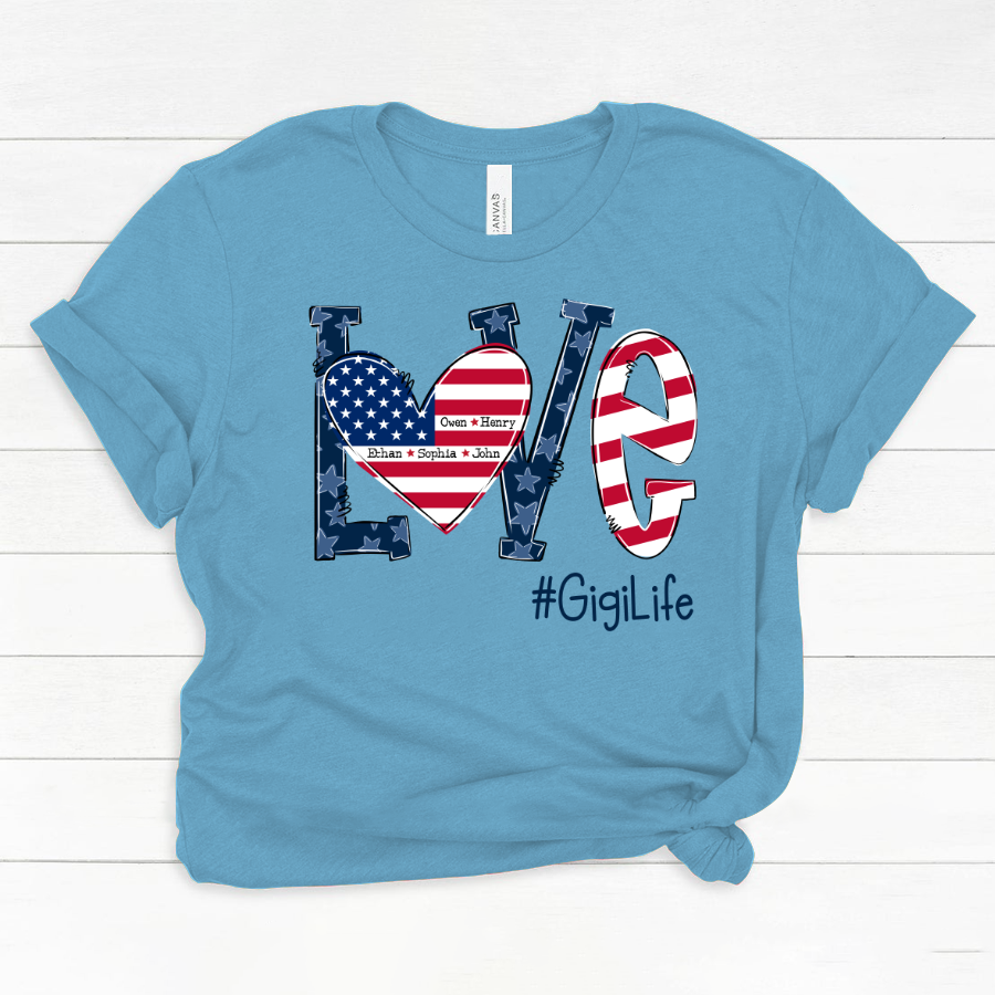 Personalized Love Gigi Life American Flag Classic Canvas