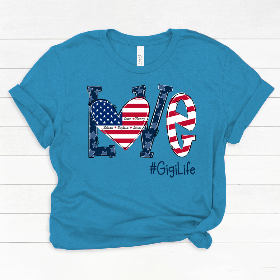 Personalized Love Gigi Life American Flag Classic Canvas