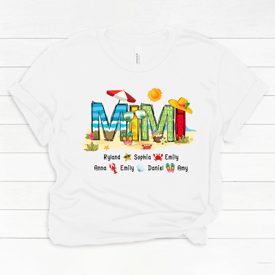 Personalized Mimi Summer Beach Color Kid Names Custom Classic Canvas