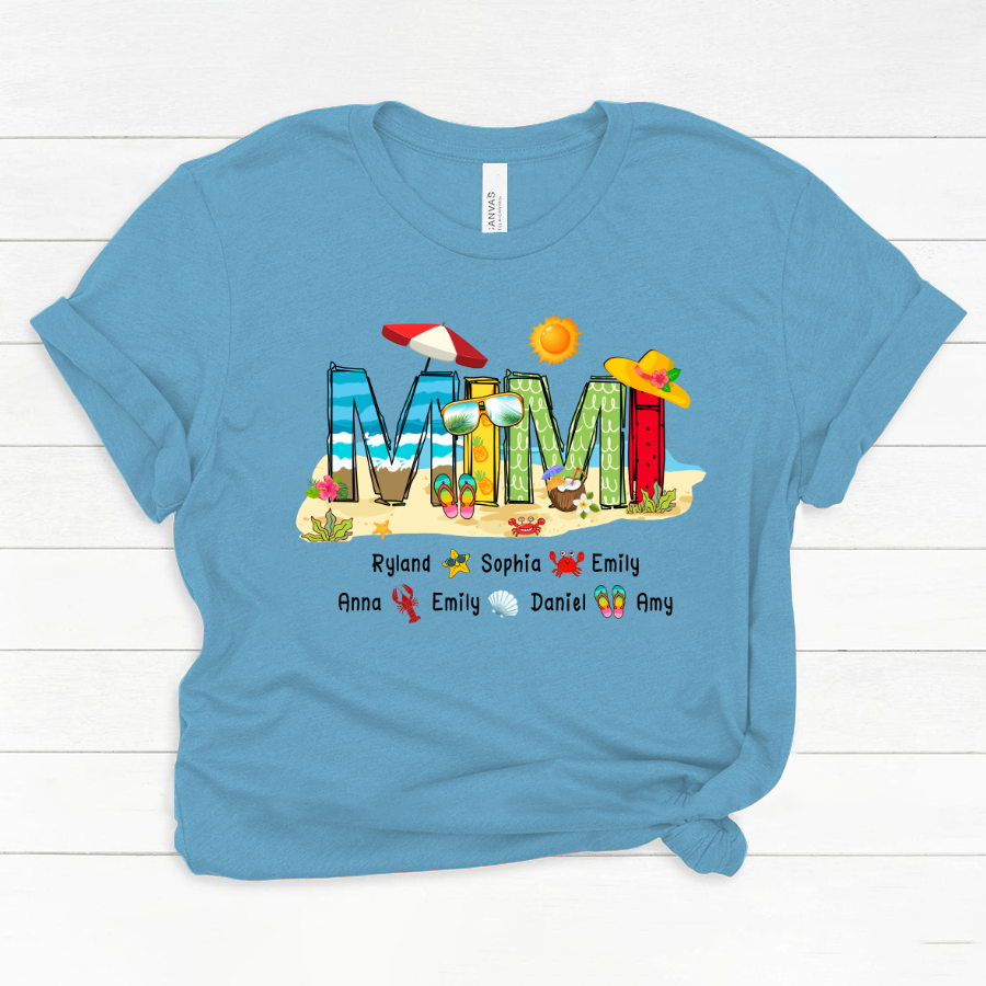 Personalized Mimi Summer Beach Color Kid Names Custom Classic Canvas