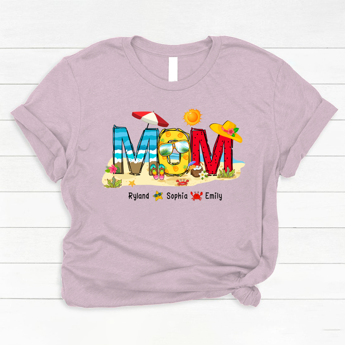 Personalized Nana Grandma Summer Beach Color Kid Names Custom Classic Canvas