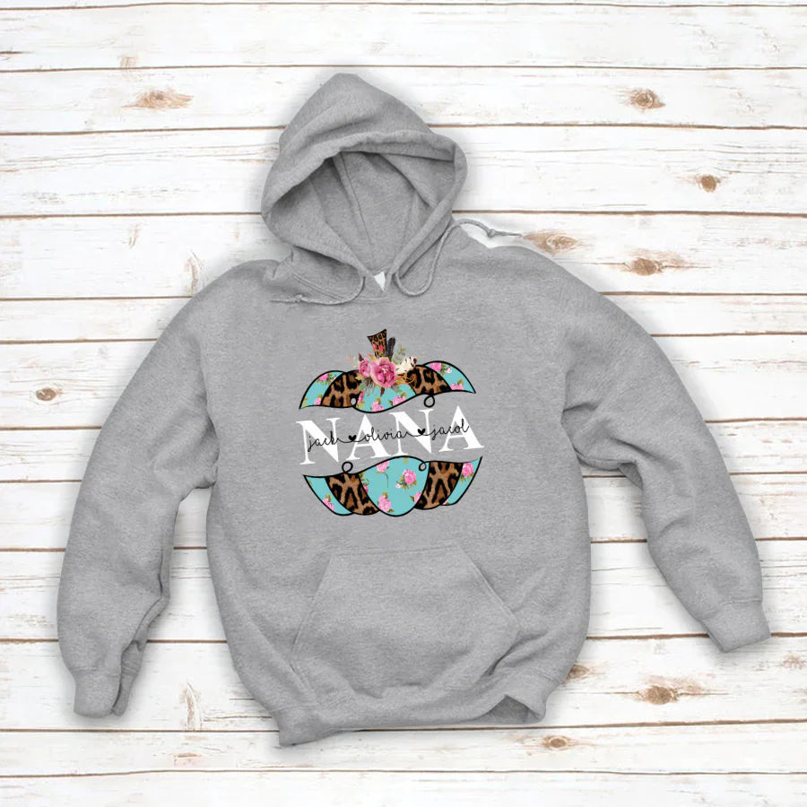 Personalized Nana Pumpkin Flower 2022 Hoodie
