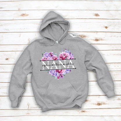 Pink Purple Flower Mimi And Grandkids CTH01 Hoodie