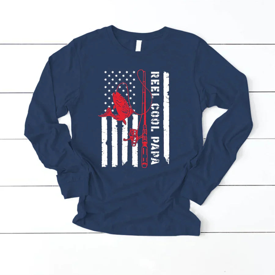 Reel Cool Papa, American Flag, Papa VTN221125 Longsleeve