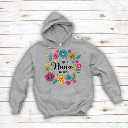 Retro Flower Nana Custom Nana And Est Year Shirt