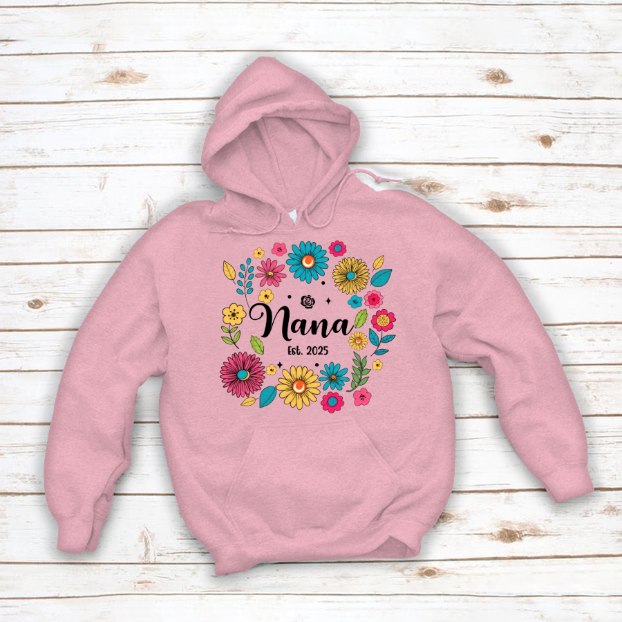 Retro Flower Nana Custom Nana And Est Year Shirt