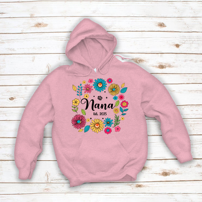 Retro Flower Nana Custom Nana And Est Year Shirt