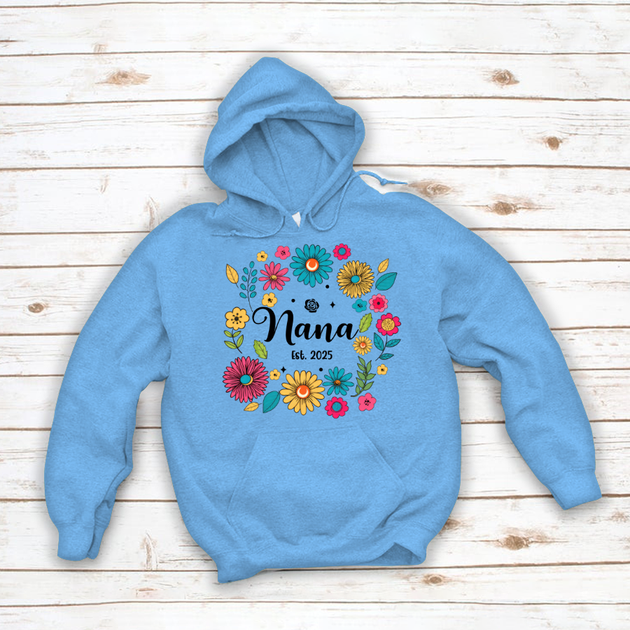 Retro Flower Nana Custom Nana And Est Year Shirt