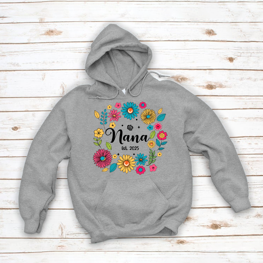 Retro Flower Nana Custom Nana And Est Year Shirt