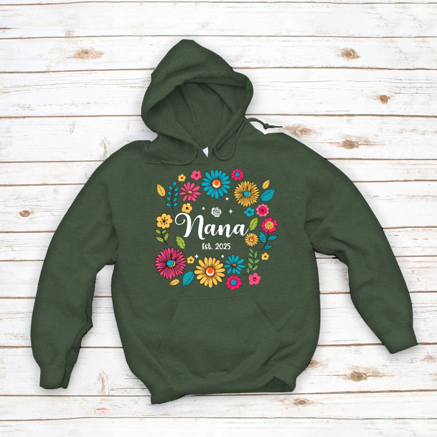 Retro Flower Nana Custom Nana And Est Year Shirt
