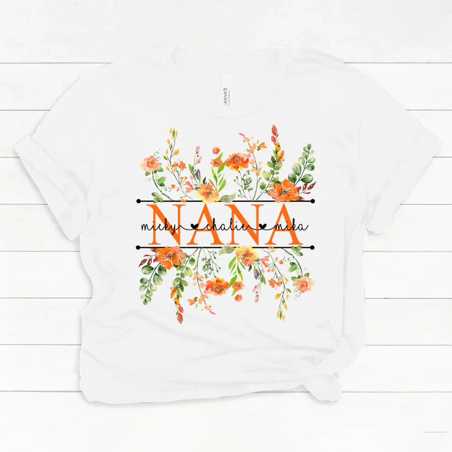 Summer Flowers Nana And Grandkids CTH01 Classic Canvas