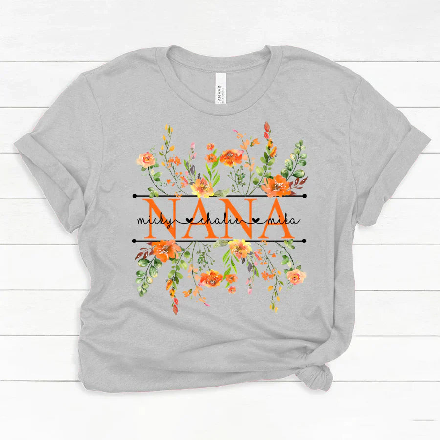 Summer Flowers Nana And Grandkids CTH01 Classic Canvas