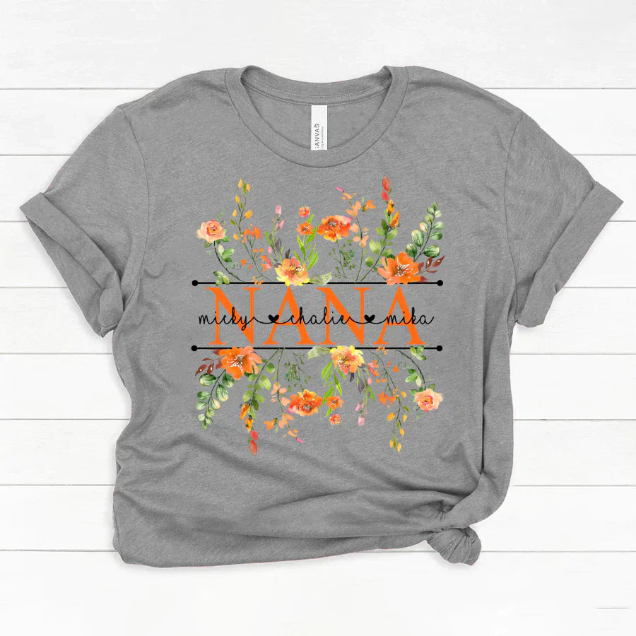 Summer Flowers Nana And Grandkids CTH01 Classic Canvas