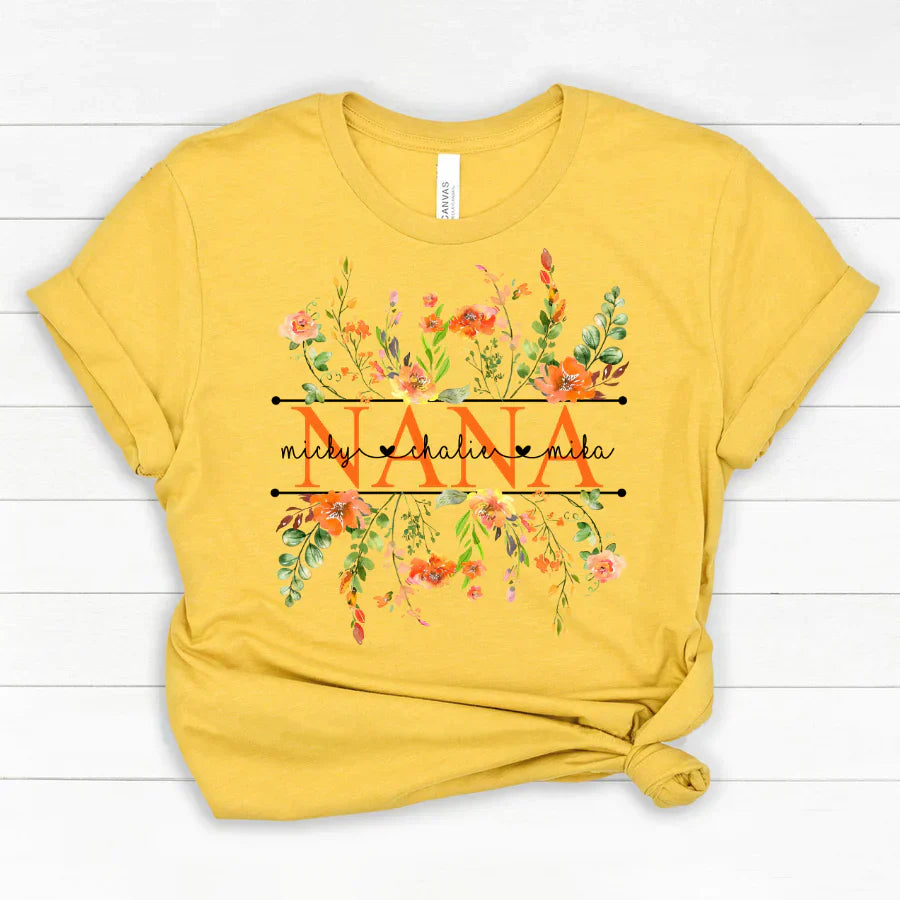 Summer Flowers Nana And Grandkids CTH01 Classic Canvas