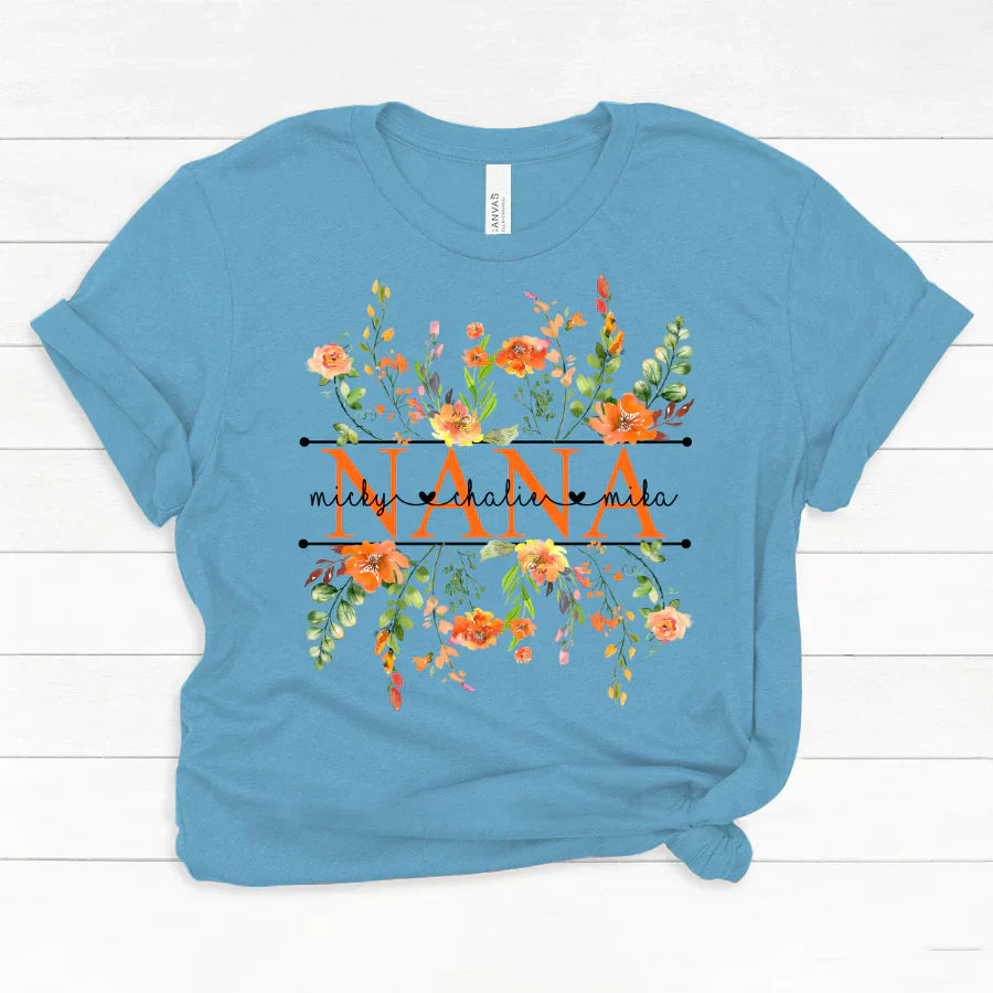 Summer Flowers Nana And Grandkids CTH01 Classic Canvas
