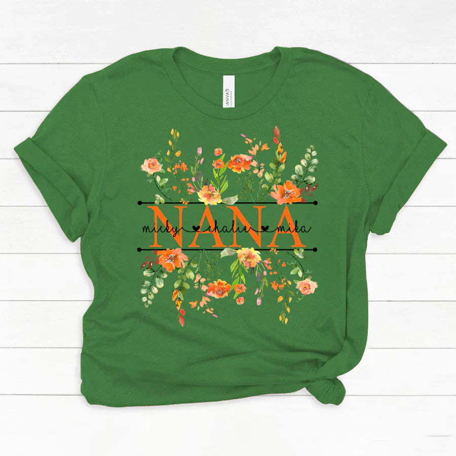 Summer Flowers Nana And Grandkids CTH01 Classic Canvas