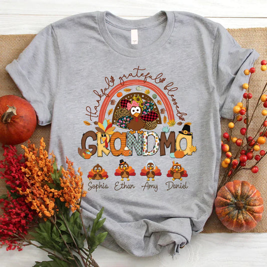 Thankful Grateful Blessed Grandma Turkey CTL01 T-Shirt