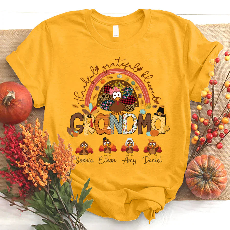 Thankful Grateful Blessed Grandma Turkey CTL01 T-Shirt