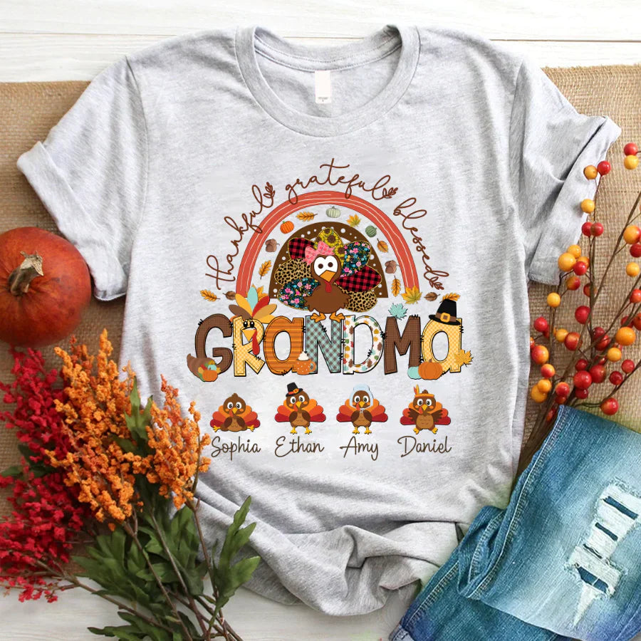 Thankful Grateful Blessed Grandma Turkey CTL01 T-Shirt