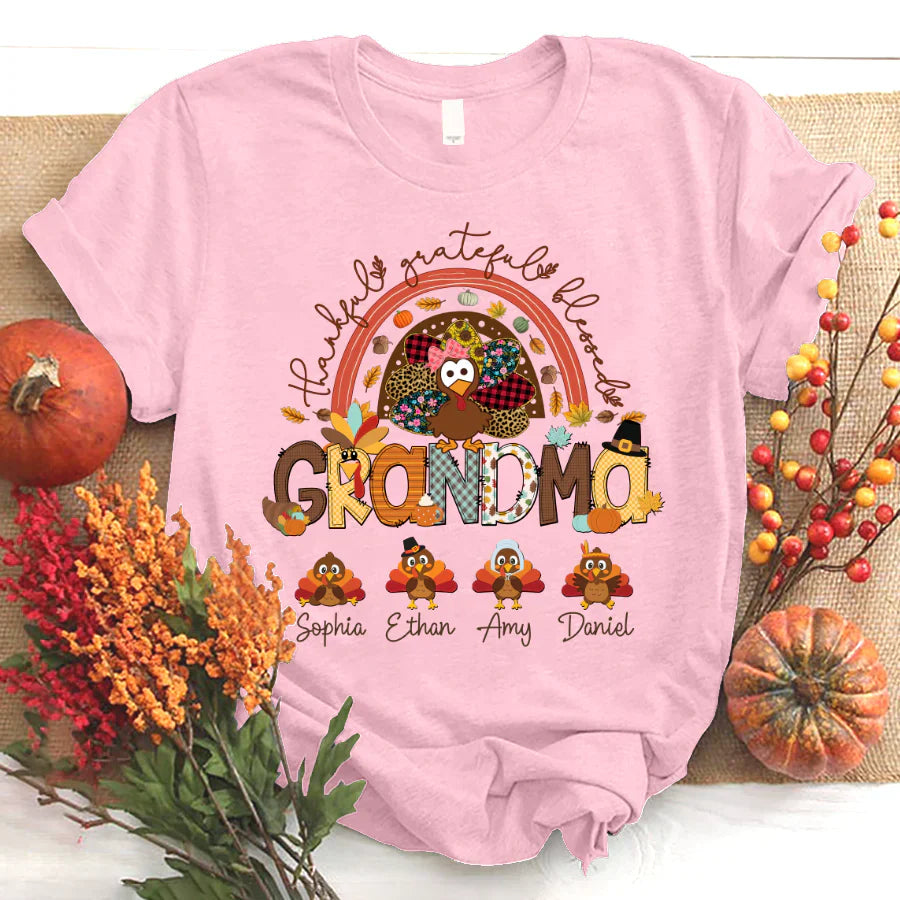 Thankful Grateful Blessed Grandma Turkey CTL01 T-Shirt