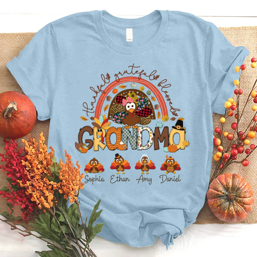 Thankful Grateful Blessed Grandma Turkey CTL01 T-Shirt
