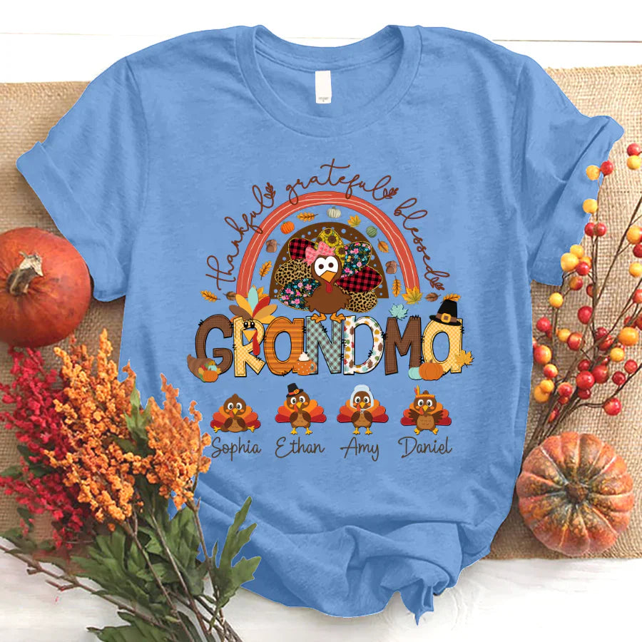Thankful Grateful Blessed Grandma Turkey CTL01 T-Shirt