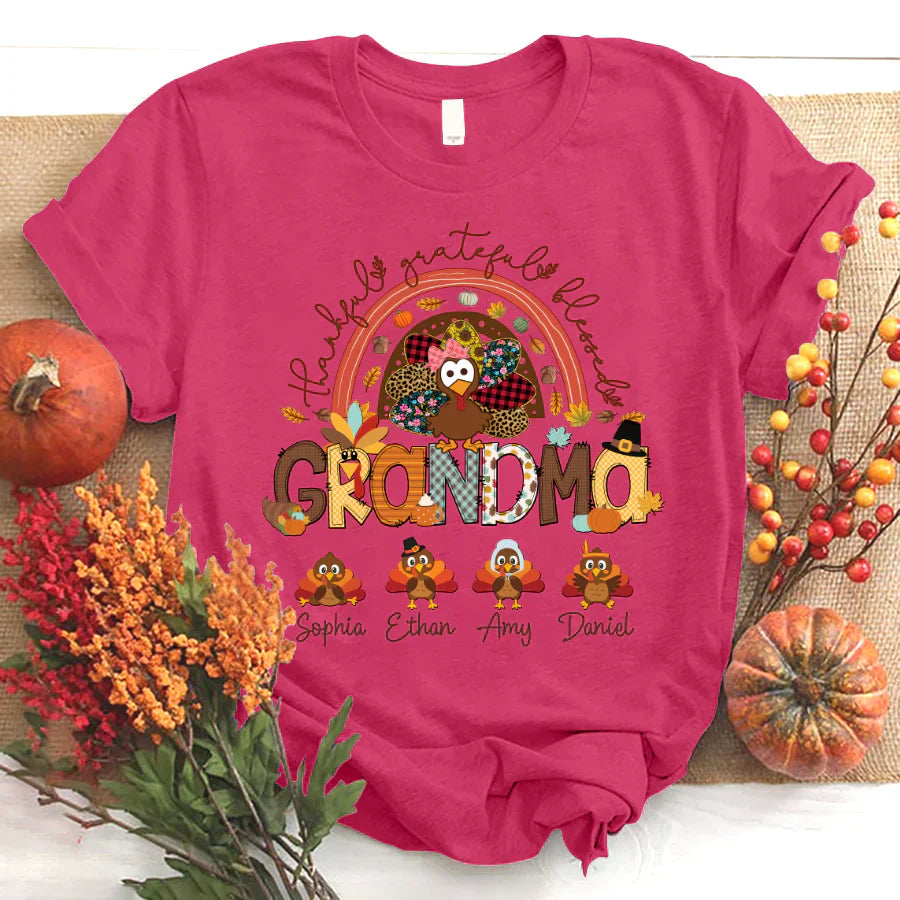 Thankful Grateful Blessed Grandma Turkey CTL01 T-Shirt