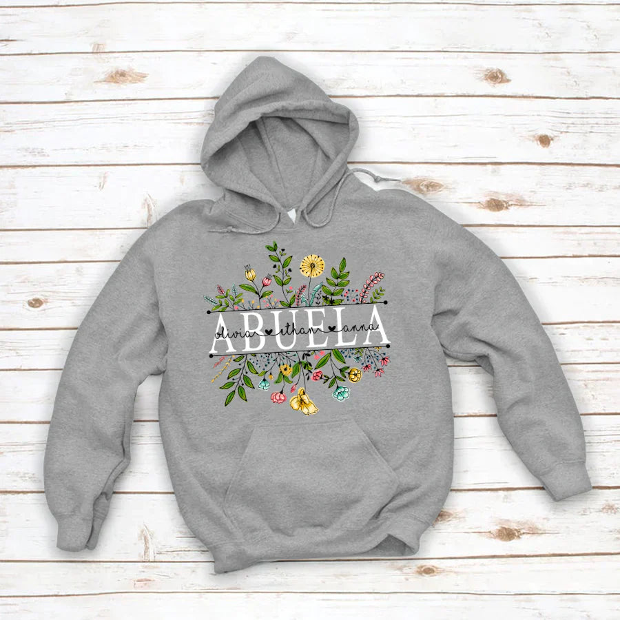 Wildflowers Abuela And Grandkids Hoodie