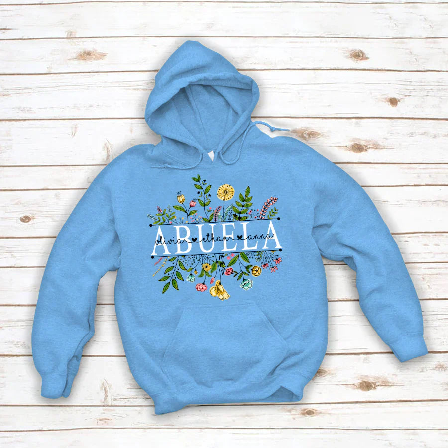 Wildflowers Abuela And Grandkids Hoodie