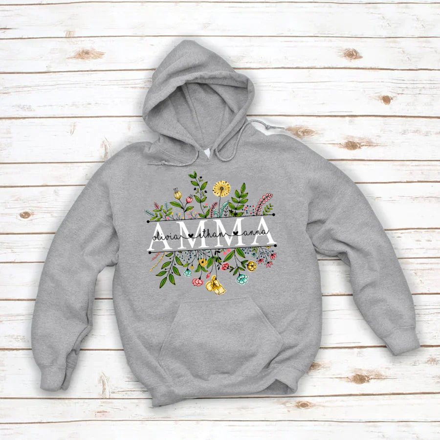 Wildflowers Amma And Grandkids Hoodie