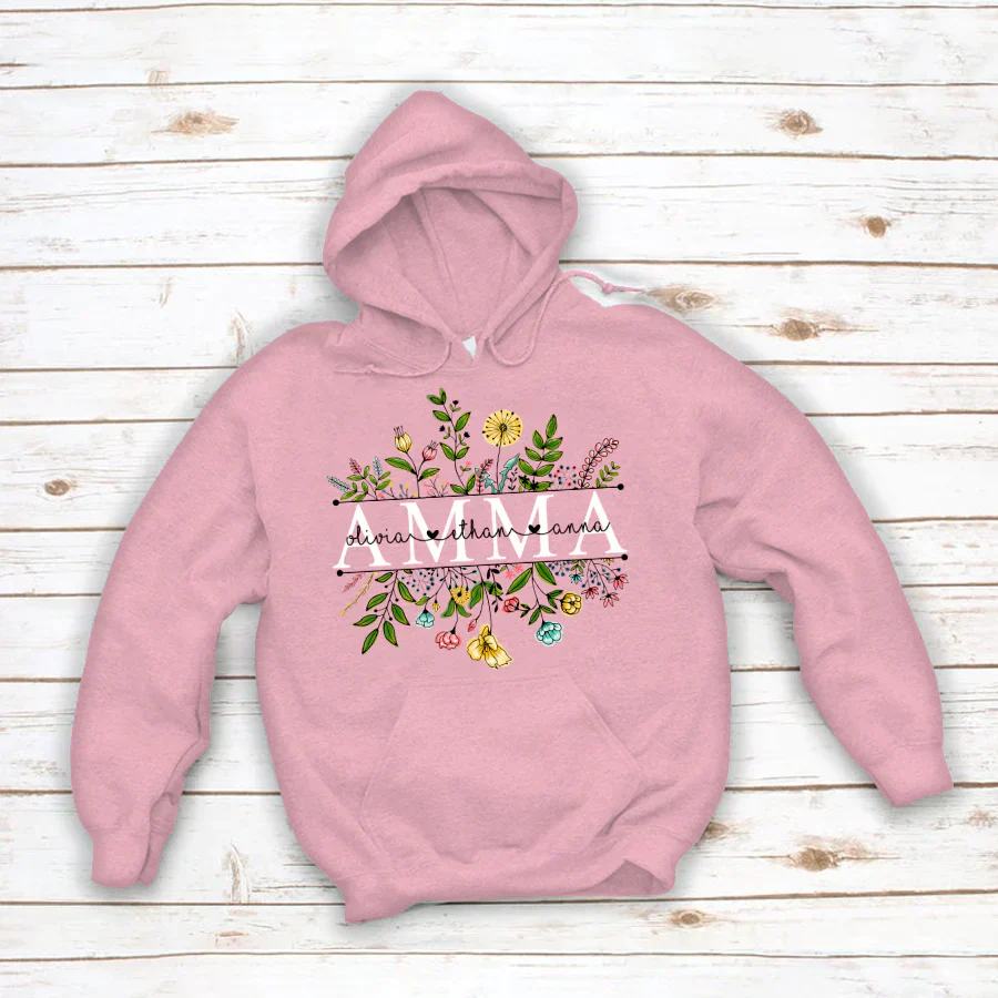 Wildflowers Amma And Grandkids Hoodie