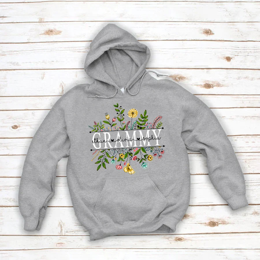 Wildflowers Grammy And Grandkids Hoodie