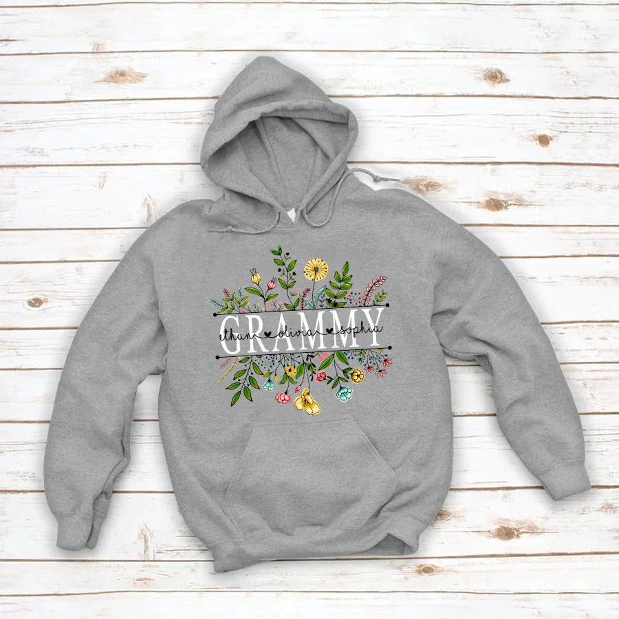 Wildflowers Grammy And Grandkids Hoodie