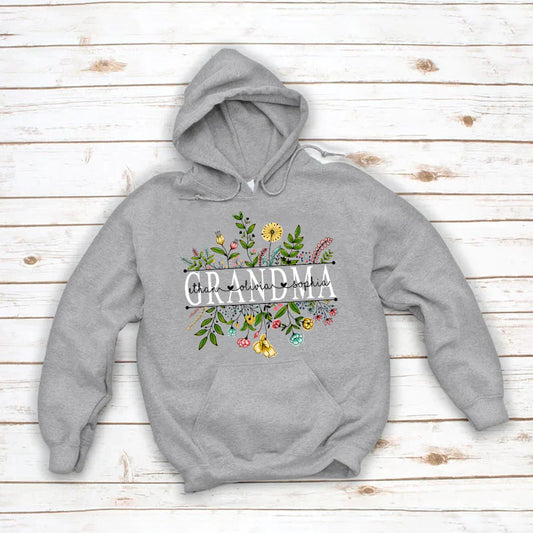 Wildflowers Grandma And Grandkids Hoodie