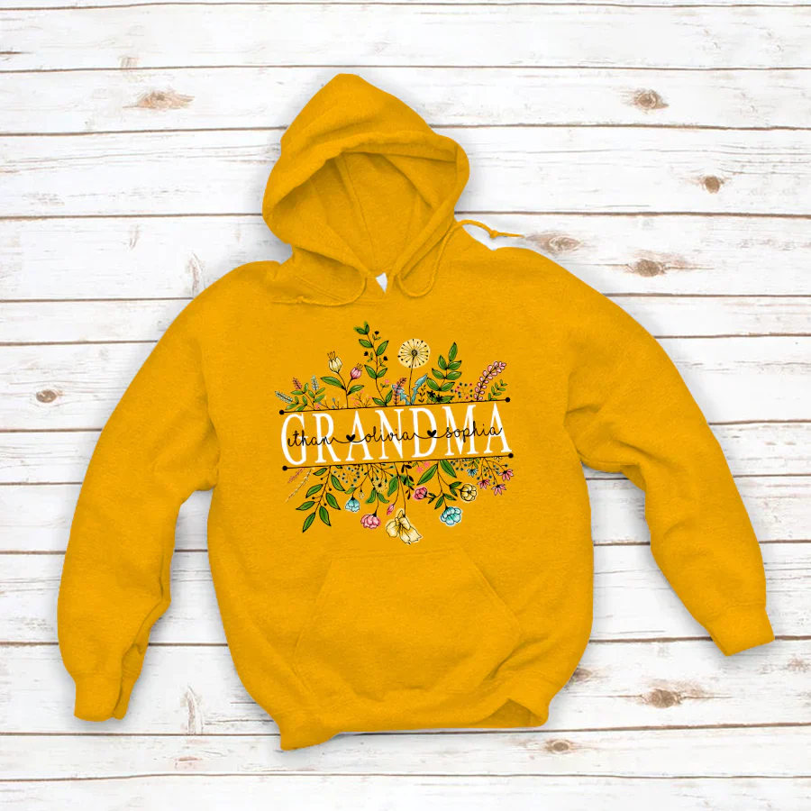 Wildflowers Grandma And Grandkids Hoodie