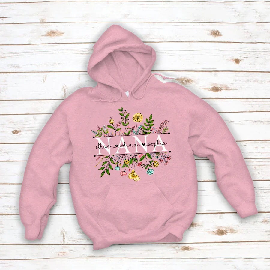 Wildflowers Nana And Grandkids Hoodie