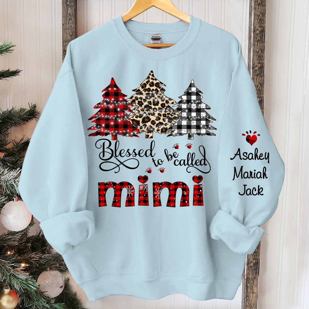 Personalized blessed to be called mimi tree xmas Sweatshirt
