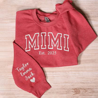 Mimi Est Embroidered And Grandkids Sweatshirt