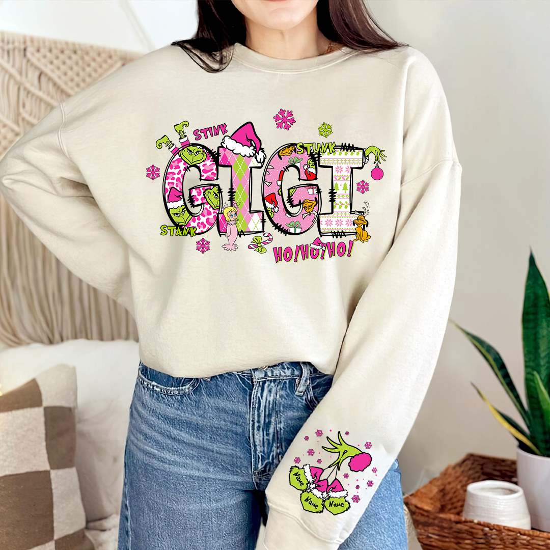 Custom Gigi And Grandkids Christmas 2024 Sweatshirt