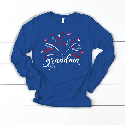 Firework America Flag Grandma And Kids 4th of July Gift