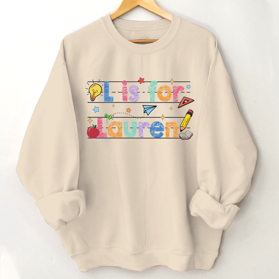 Custom Name First Day Of School, Kids/Teacher Back To School