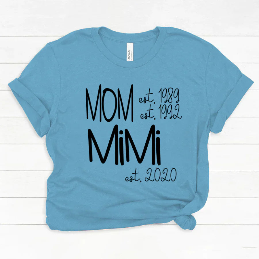 Custom Mom Grandma Est, Custom Mom Shirt, Grandma Shirt, Mom Mimi Aunt Shirt, New Grandma Shirt, Gift For Grandma Valentine's Day, Mother's Day VTN221125 Classic Canvas