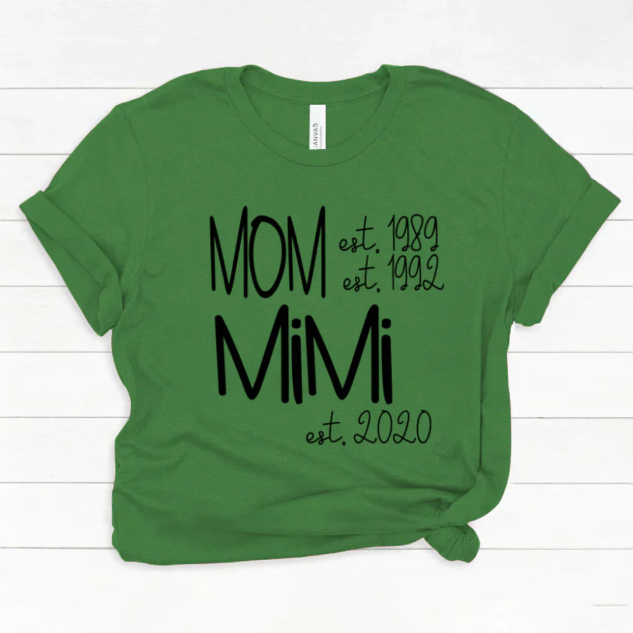 Custom Mom Grandma Est, Custom Mom Shirt, Grandma Shirt, Mom Mimi Aunt Shirt, New Grandma Shirt, Gift For Grandma Valentine's Day, Mother's Day VTN221125 Classic Canvas
