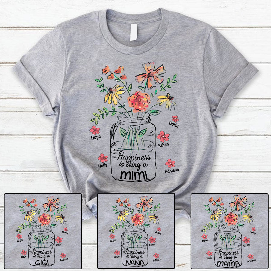 Happiness Is Being A Mimi Water Flowers T-Shirt