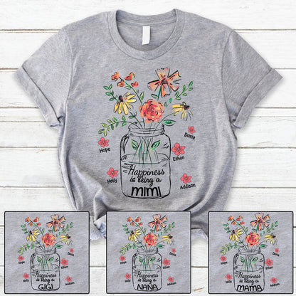 Happiness Is Being A Mimi Water Flowers T-Shirt