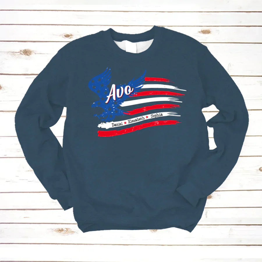 Avo With Grandkids Names 4th Of July CTL94 Sweatshirt