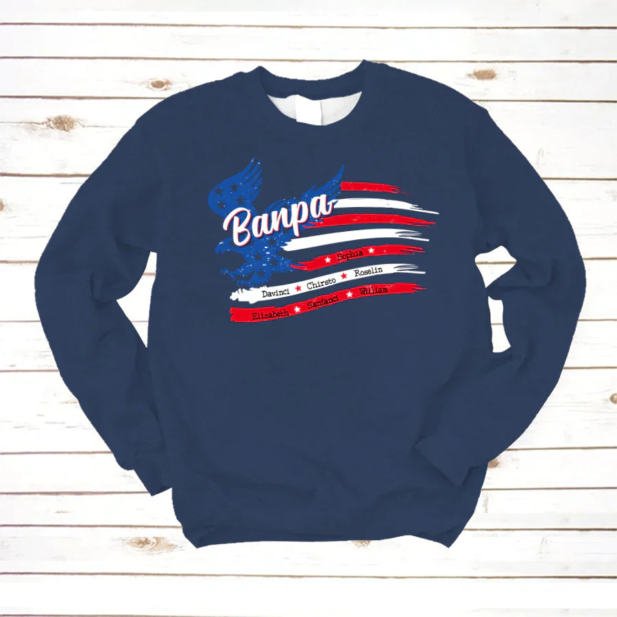 Banpa With Grandkids Names 4th Of July CTL94 Sweatshirt
