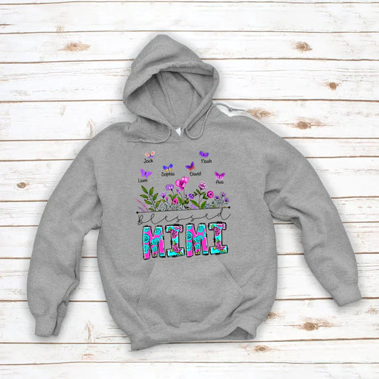 Blessed Mimi Wildflowers And Butterflies Shirts For Grandma Hoodie
