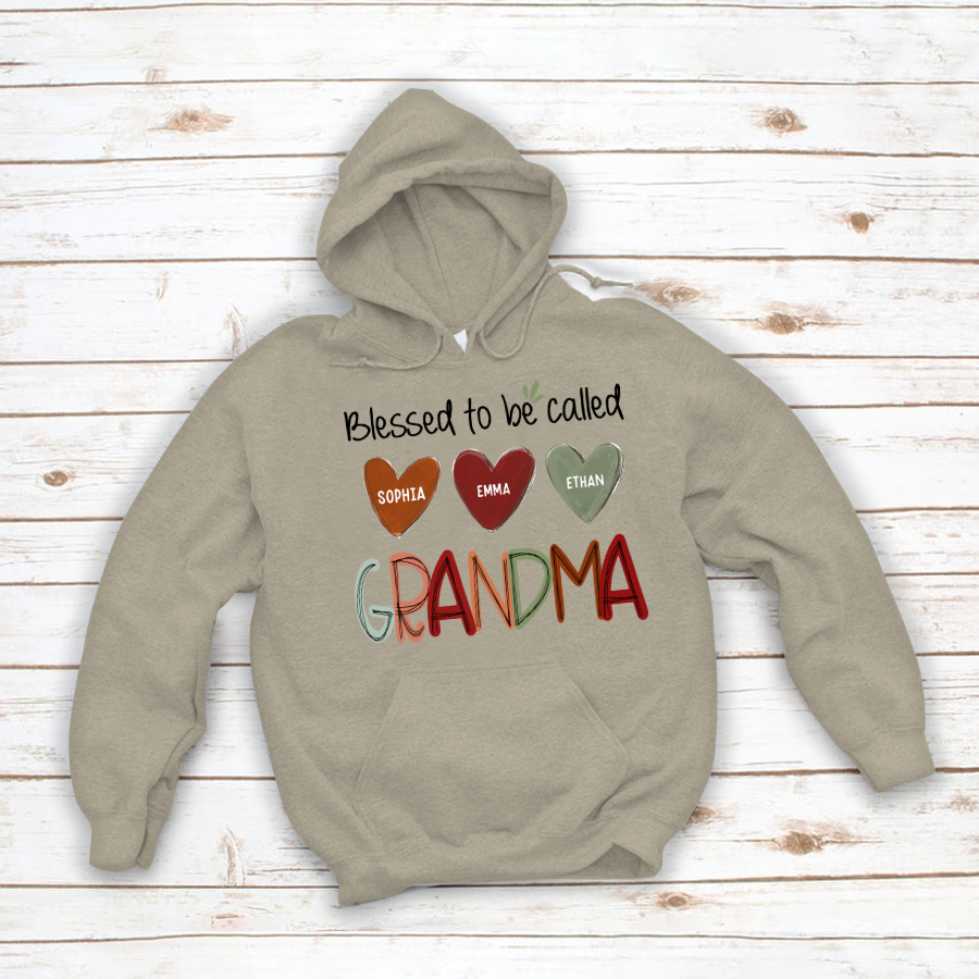 Blessed To Be Called Nana  And Kids  Autumn Fall CL01 Hoodie